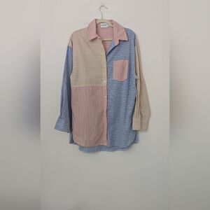 SNDYS Multicolored Tunic Buttondown Shirt Sz 8
